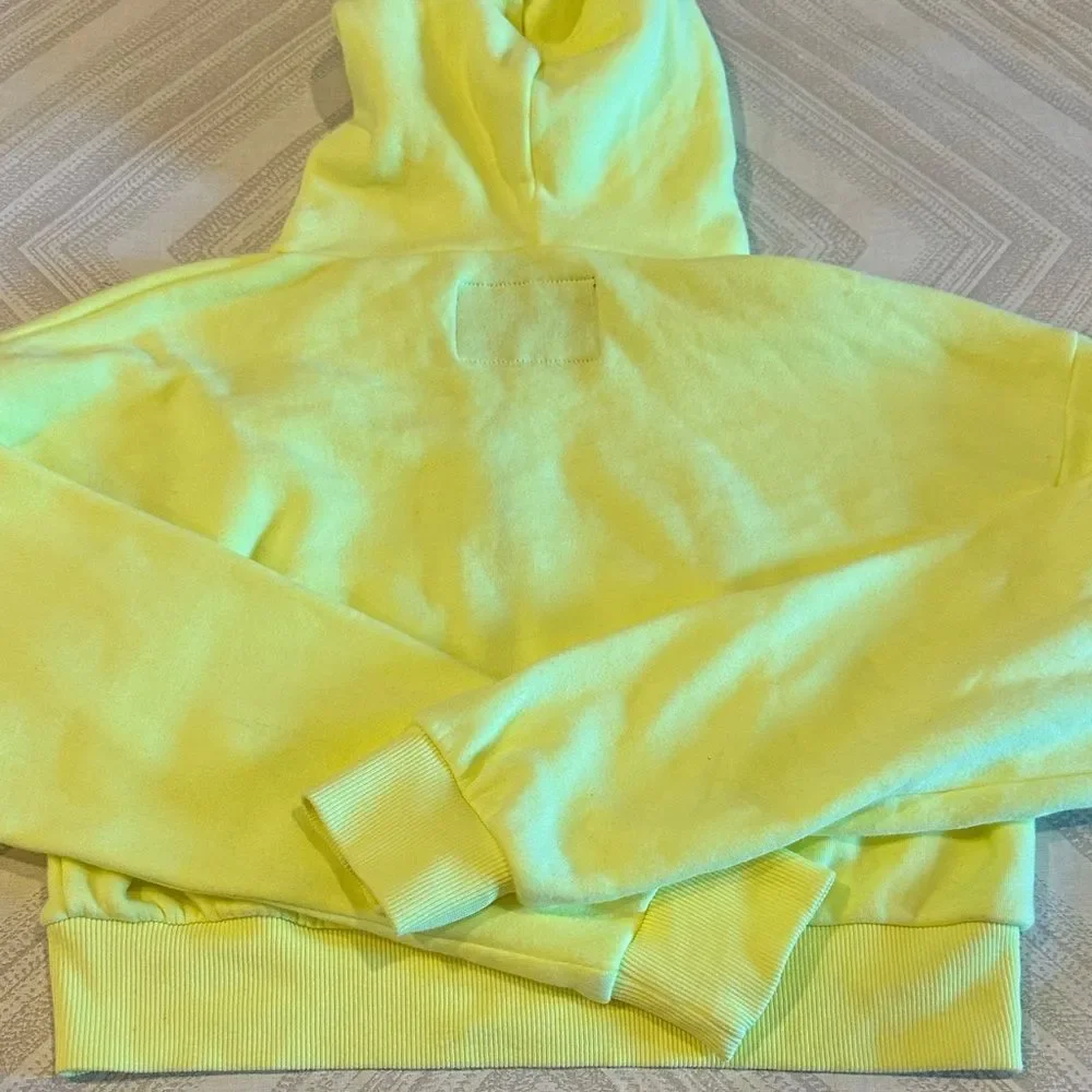 Katie J NYC Girls Bright Yellow Zip-Up Cropped Hoodie - Size XS